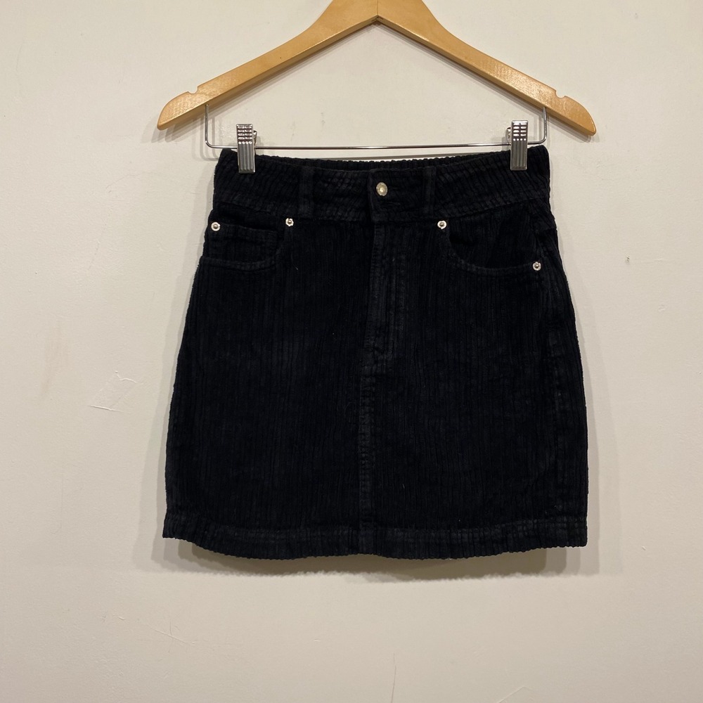 BDG Urban Outfitters Black Corduroy Mini Skirt High Waisted XS